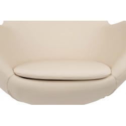 Fotel Inspirowany Projektem Egg Szeroki (ekoskóra) srebrna podstawa