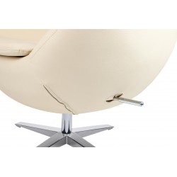 Fotel Inspirowany Projektem Egg Szeroki (ekoskóra) srebrna podstawa