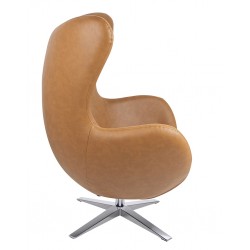 Fotel Inspirowany Projektem Egg Szeroki (ekoskóra) srebrna podstawa