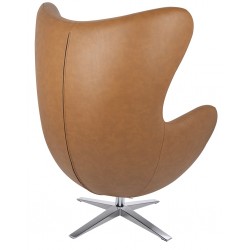 Fotel Inspirowany Projektem Egg Szeroki (ekoskóra) srebrna podstawa