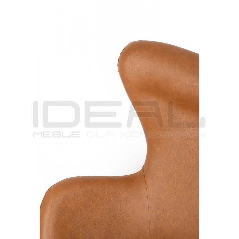 Fotel Inspirowany Projektem Egg Szeroki (ekoskóra) srebrna podstawa