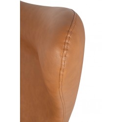 Fotel Inspirowany Projektem Egg Szeroki (ekoskóra) srebrna podstawa