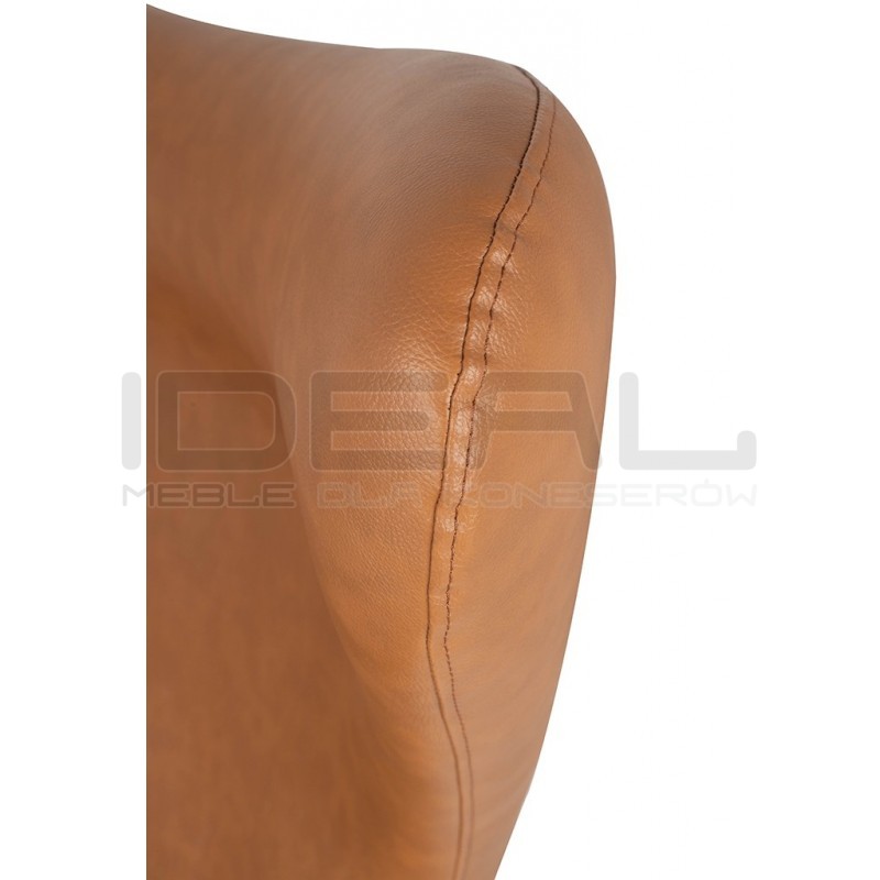 Fotel Inspirowany Projektem Egg Szeroki (ekoskóra) srebrna podstawa