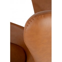 Fotel Inspirowany Projektem Egg Szeroki (ekoskóra) srebrna podstawa