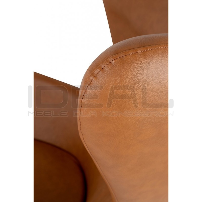 Fotel Inspirowany Projektem Egg Szeroki (ekoskóra) srebrna podstawa