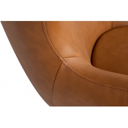 Fotel Inspirowany Projektem Egg Szeroki (ekoskóra) srebrna podstawa