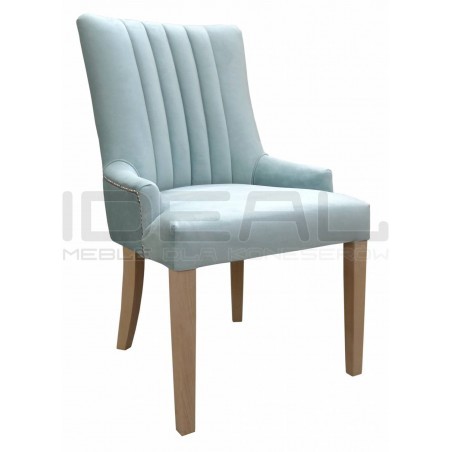 Krzesło tapicerowane Art Deco Elen z przeszyciami