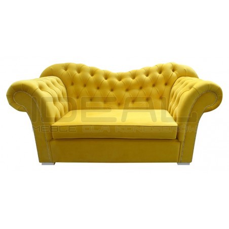 Sofa Chesterfield Morland 2 os.z oparciem w kształcie fali