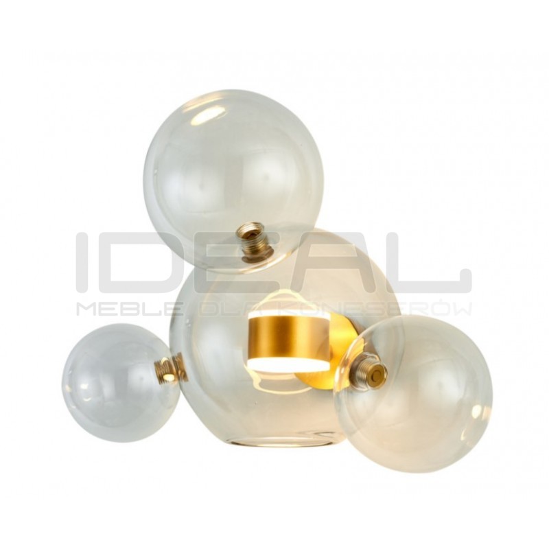 Lampa ścienna glamour Capri Bubbles 3+1 złota, chrom