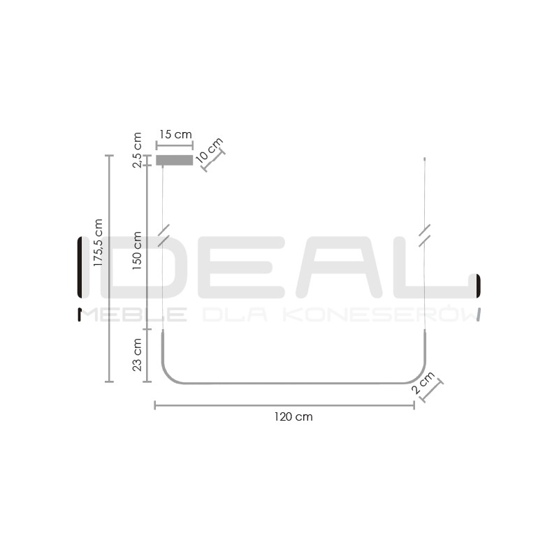 LAMPA WISZĄCA czarna MINIMA-1 LED 120