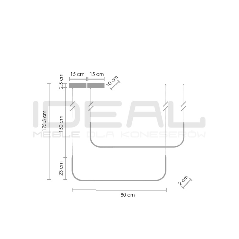 LAMPA WISZĄCA czarna MINIMA-2 LED 80
