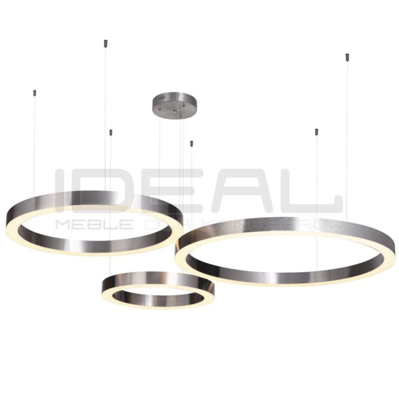 Lampa wisząca glamour Ring Circle 40+60+80 LED NIKIEL NA 1 PODSUFITCE