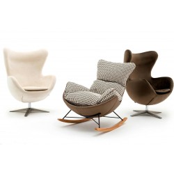 Fotel inspirowany projektem Egg szeroki velvet (tkanina welur)