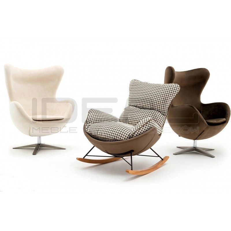 Fotel inspirowany projektem Egg szeroki velvet (tkanina welur)