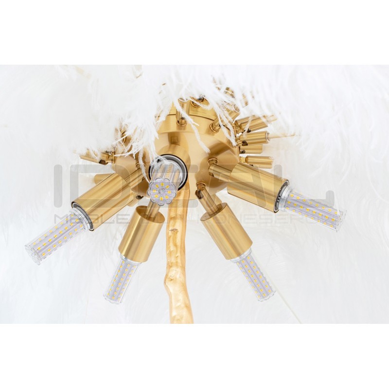 Lampa podłogowa glamour TIFFANY z piór