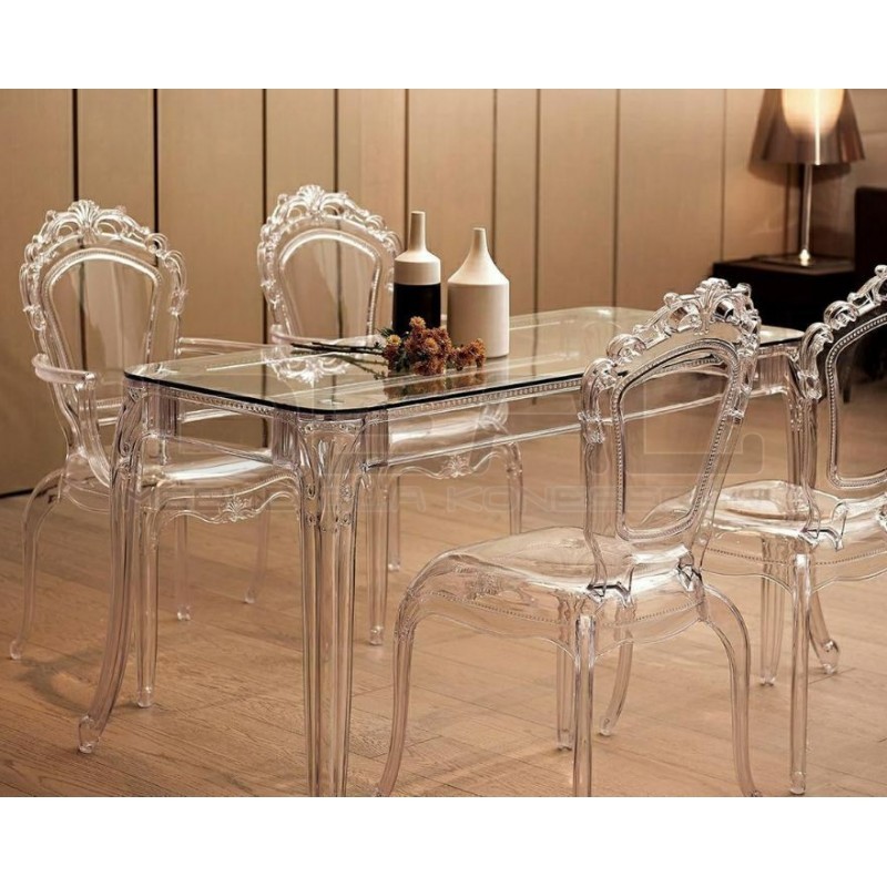 Krzesło glamour przezroczyste KING ARM