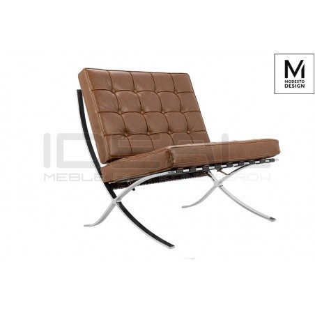 Fotel Bauhaus Inspirowany Projektem Barcelona Vintage Mod w ekoskórze