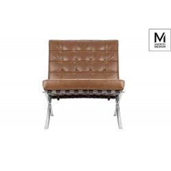 Fotel Bauhaus Inspirowany Projektem Barcelona Vintage Mod w ekoskórze