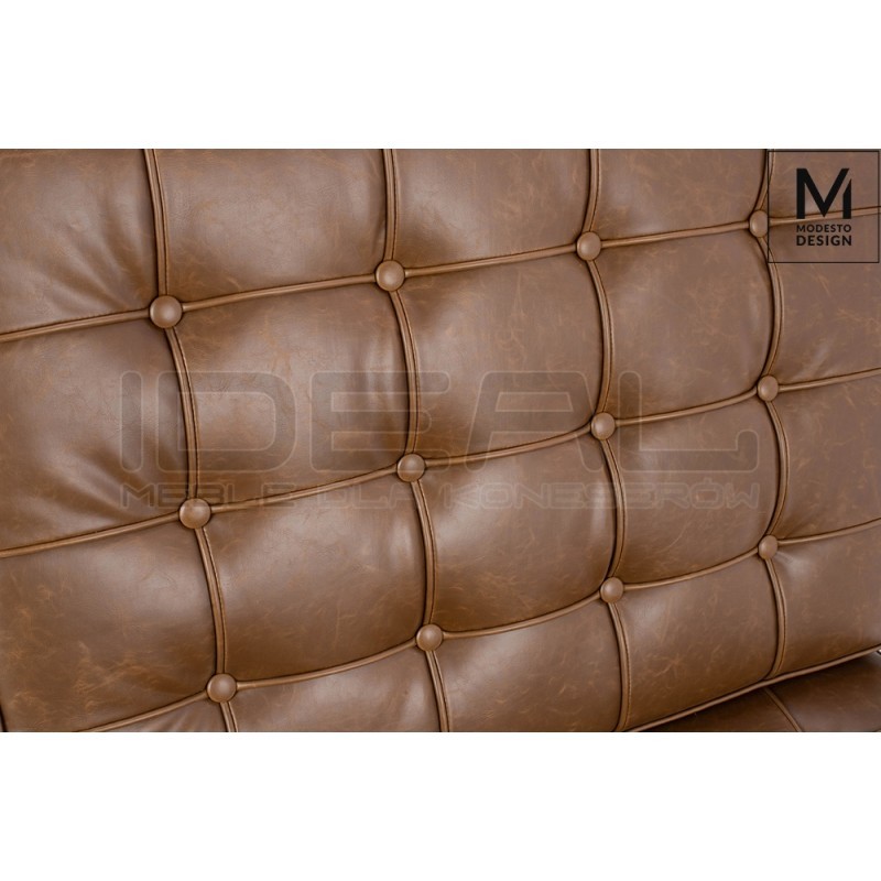 Fotel Bauhaus Inspirowany Projektem Barcelona Vintage Mod w ekoskórze