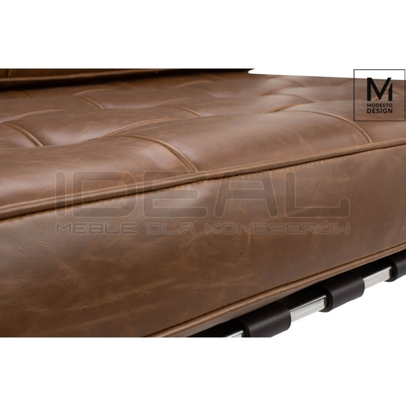 Fotel Bauhaus Inspirowany Projektem Barcelona Vintage Mod w ekoskórze