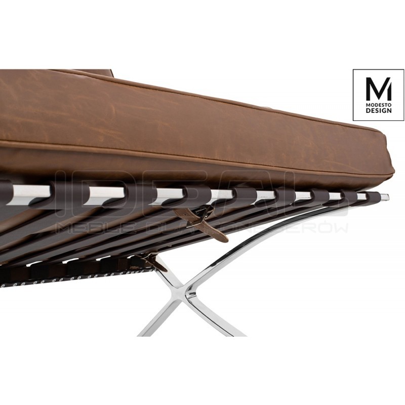 Fotel Bauhaus Inspirowany Projektem Barcelona Vintage Mod w ekoskórze