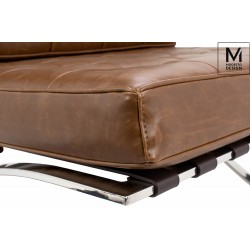 Fotel Bauhaus Inspirowany Projektem Barcelona Vintage Mod w ekoskórze