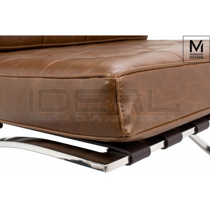 Fotel Bauhaus Inspirowany Projektem Barcelona Vintage Mod w ekoskórze