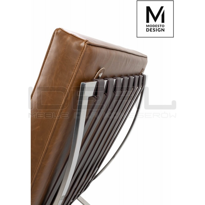 Fotel Bauhaus Inspirowany Projektem Barcelona Vintage Mod w ekoskórze