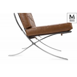 Fotel Bauhaus Inspirowany Projektem Barcelona Vintage Mod w ekoskórze