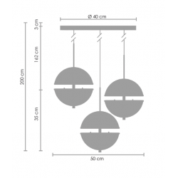 Lampa wisząca Glamour SFERA-3 LED  50 CM
