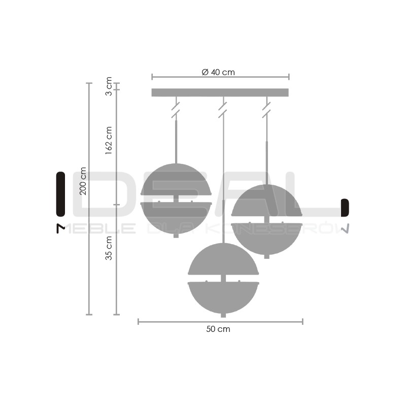 Lampa wisząca Glamour SFERA-3 LED  50 CM