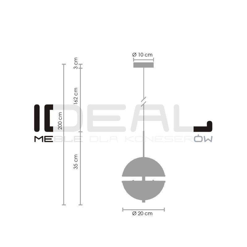 Lampa wisząca Glamour SFERA-1 LED 20 CM