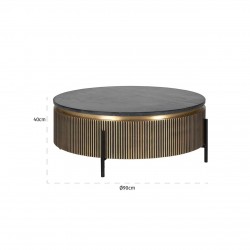 Stolik kawowy IRONVILLE 90 czarny marmur