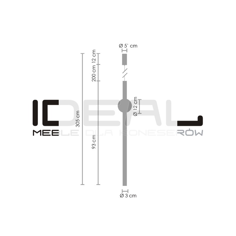 Lampa wisząca designerska O-LINE Led 93 pion MOSIĄDZ