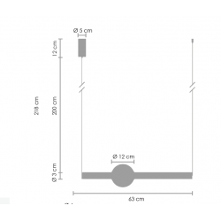 Lampa wisząca designerska O-LINE Led 93 MOSIĄDZ