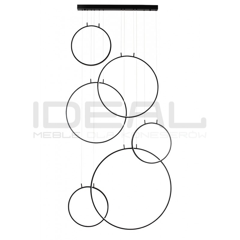 Lampa wisząca geometryczna led CIRCULO Six czarna