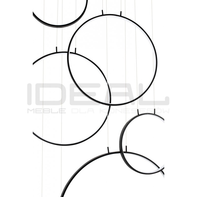 Lampa wisząca geometryczna led CIRCULO Six czarna