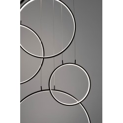 Lampa wisząca geometryczna led CIRCULO Six czarna