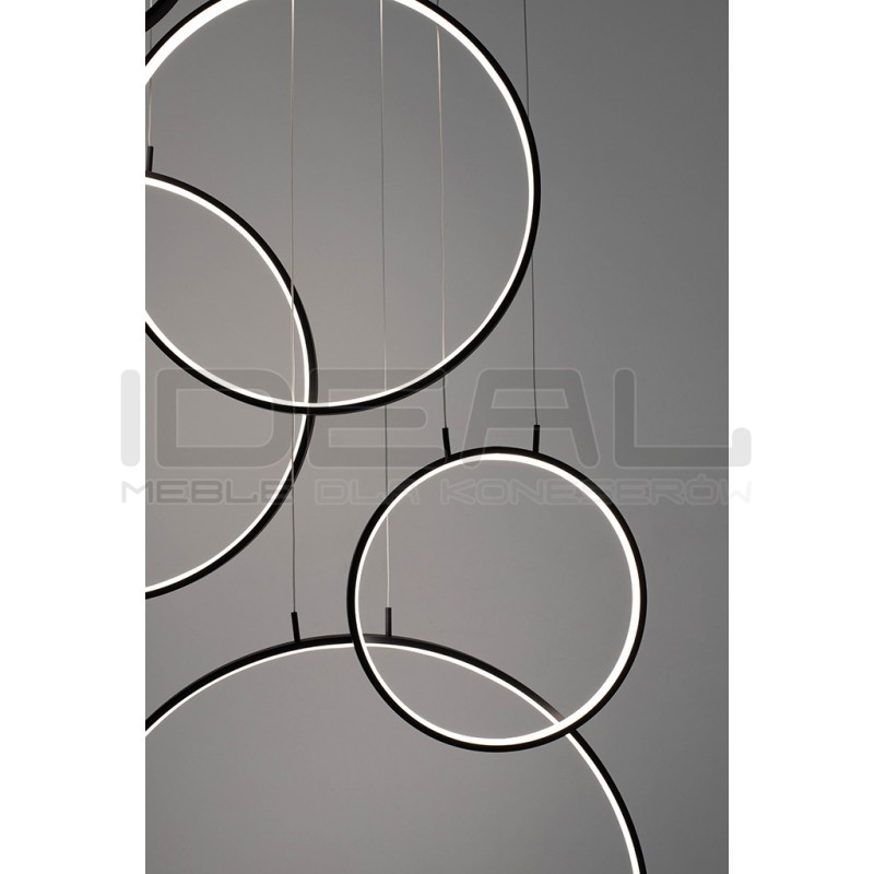 Lampa wisząca geometryczna led CIRCULO Six czarna