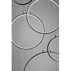 Lampa wisząca geometryczna led CIRCULO Six czarna