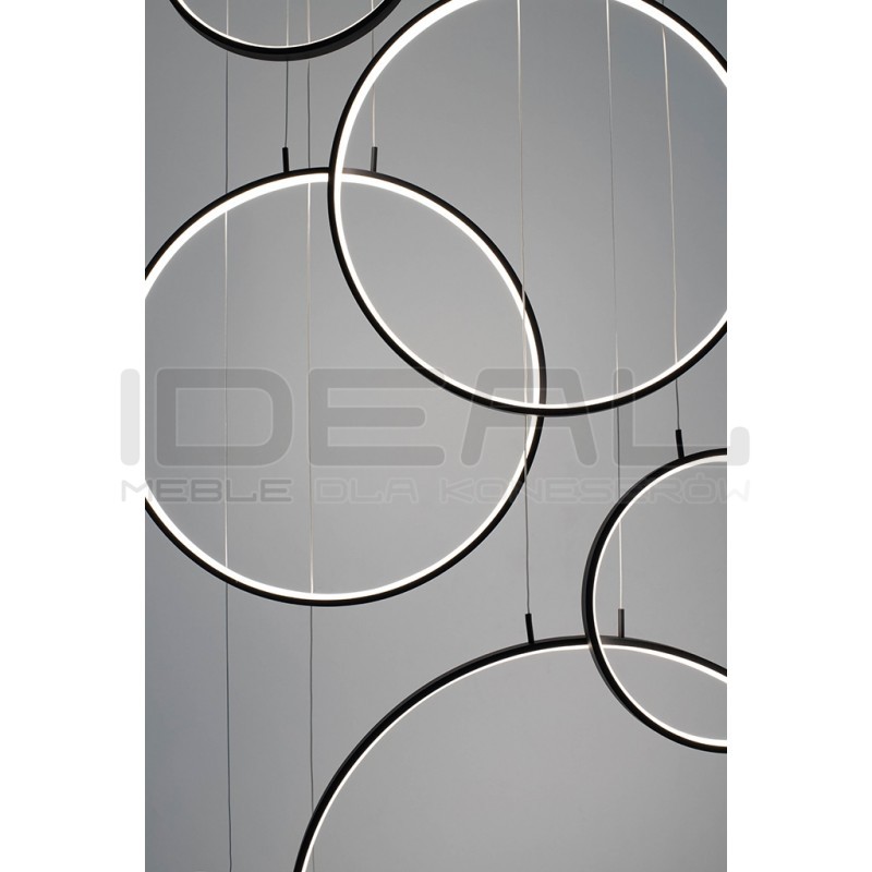 Lampa wisząca geometryczna led CIRCULO Six czarna