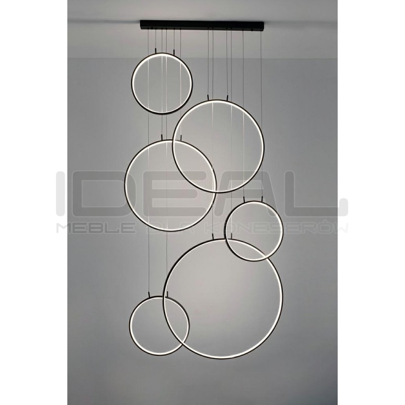 Lampa wisząca geometryczna led CIRCULO Six czarna