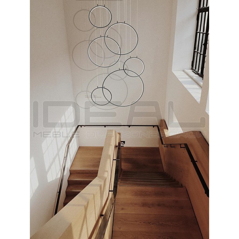 Lampa wisząca geometryczna led CIRCULO Six czarna