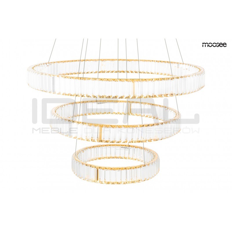 Lampa wisząca glamour potrójna LIBERTY złota