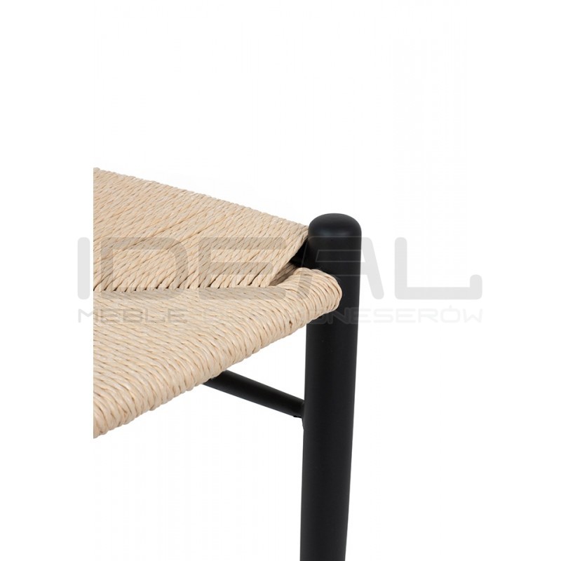 Krzesło boho Wishbone metalowe naturalne