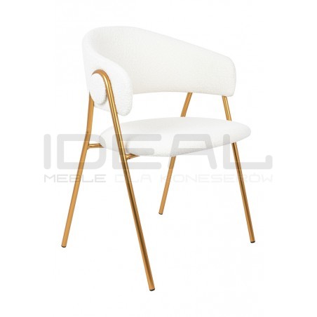 Krzesło glamour VERSO BOUCLE białe