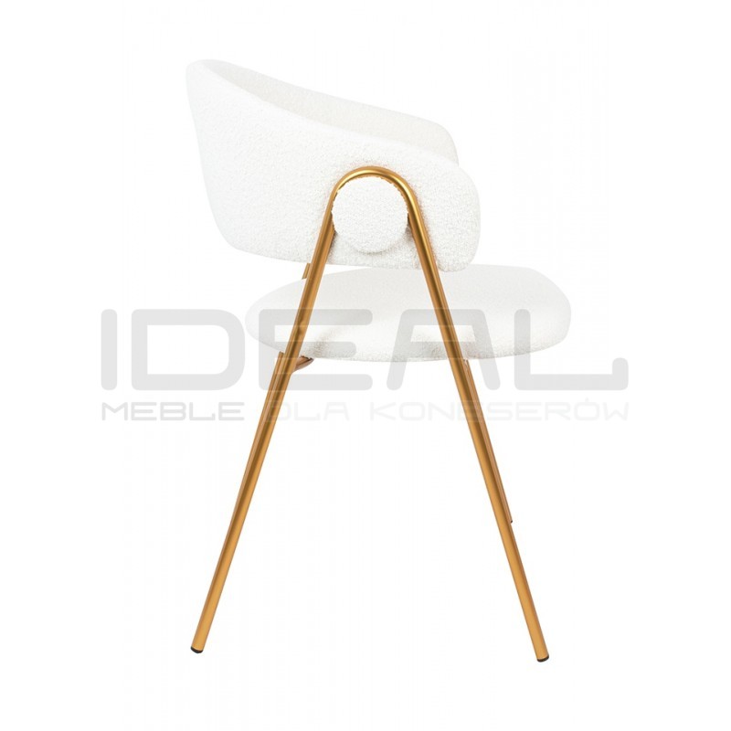 Krzesło glamour VERSO BOUCLE białe