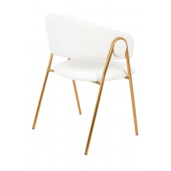 Krzesło glamour VERSO BOUCLE białe