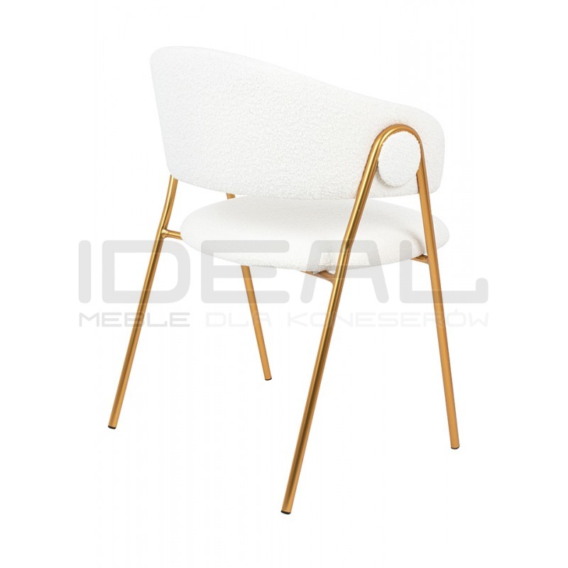 Krzesło glamour VERSO BOUCLE białe