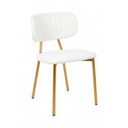 Krzesło glamour FABIOLA BOUCLE białe